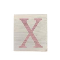 Cubo Branco Letra Rosa Bebê Festa Chá de Bebê Decoração 8x8x8 Cm Mdf Madeira