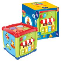 Cubo Colorido Didático Infantil Musical Interativo Encaixe