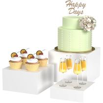 Cubo de acrílico branco Buffet Risers Laumffon, 3 unidades, 25x28x30cm