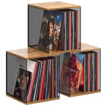 Cubo de armazenamento para discos Dmevkic, organizador empilhável de 3 cubos Cubo de armazenamento para discos Dmevkic, organizador empilhável de 3 cubos