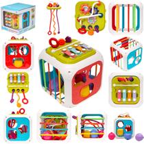 Cubo de Atividades Educativo Infantil BUBA 7 em 1 com Encaixe de Formas Engrenagens e Cordas Cubo de Atividades Educativo Infantil BUBA 7 em 1 com Encaixe de Formas Engrenagens e Cordas