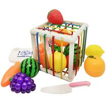 Cubo de classificação de formas TwKue ou Baby com cozinha cortando frutas Cubo de classificação de formas TwKue ou Baby com cozinha cortando frutas