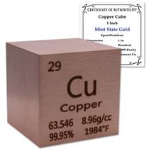 Cubo de Cobre MINT STATE GOLD 1" 99,95% Puro Certificado