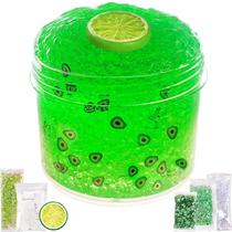 Cubo de gelatina verde limão pré-fabricado Slime Azeperoy Glimmer