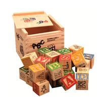 Cubo de madeira de brinquedo educacional Montessori 48 peças