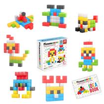 Cubo de quebra-cabeça magnético Picasso Cubes Kids Pixel 2,54 cm com Ideabook