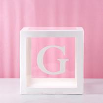 Cubo Decorativo com Visor Transparente e Letra