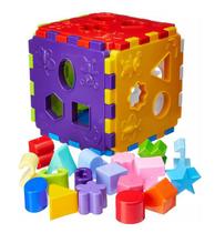Cubo Didatico Blocos De Encaixe Brinquedo Educativo 18 Peças - Mercotoys