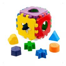 Cubo Didático Brinquedo Educativo Encaixar Infantil Colorido