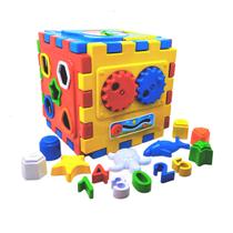Cubo didatico caixa encaixa com pecas pedagogico educativo grande colorido
