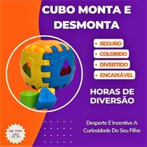 Cubo Didatico Colorido Blocos De Encaixe Brinquedo Educativo - JXP BRINK