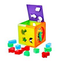 Cubo Didático com Peças de Encaixe com Várias Formas Brinquedo Educativo Para Bebes - Pica Pau