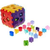 Cubo Didático de montar e encaixar Infantil Colorido Brinquedo