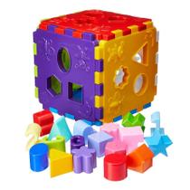 Cubo Didático Educativo Com Formas Geométricas, Letras E Números - MercoToys
