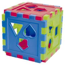 Cubo Didático Médio Colorido Com Blocos De Encaixar Tutty Toys