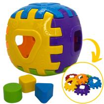 Cubo Didático Monta e Desmonta com 3 Peças de Encaixar Colorido Quadrado Brinquedo Infantil Educacional Motora