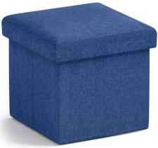 Cubo dobrável Ottoman Ornavo Home de armazenamento 30x30x30cm azul marinho