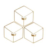 Cubo dourado - castiçal para parede kit com 3