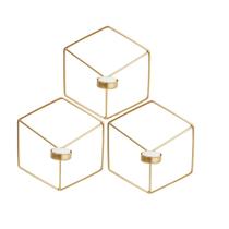 Cubo dourado - castiçal para parede kit com 3 Cubo dourado - castiçal para parede kit com 3