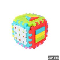 Cubo Educativo 36 Peças Monta e Desmonta Colorido