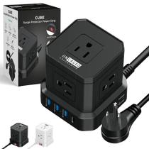 Cubo ergonômico sem gaiola Power Strip com proteção contra sobretensão Cubo ergonômico sem gaiola Power Strip com proteção contra sobretensão