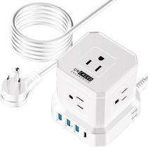 Cubo ergonômico sem gaiola Power Strip com proteção contra sobretensão Cubo ergonômico sem gaiola Power Strip com proteção contra sobretensão