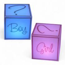 Cubo Iluminado Decorativo para Chá Revelação - Menino ou Menina Crie Momentos Inesquecíveis! Cubo Iluminado Decorativo para Chá Revelação - Menino ou Menina Crie Momentos Inesquecíveis!