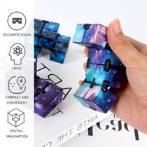 Cubo Infinito Galaxy Fidget Toy Azul Nebula Passatempo Mão Para Foco E Relaxamento Mental Top Já Já Já Já