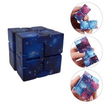 Cubo Infinito Galaxy Nebula Fidget Toy Azul Passatempo Mão Para Foco E Relaxamento Mental Top