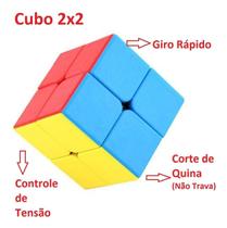 Cubo Mágico 2x2 Interativo Uso Profissional e Amador Criança e Adulto Presente Divertido