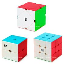 Cubo Mágico 2x2x2 + 3x3x3 + Skewb Qiyi Stickerless (3 cubos)