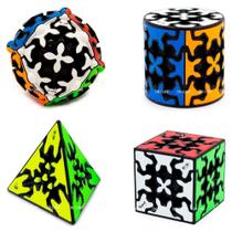 Cubo Mágico Gear Cube + Gear Cilindro + Gear Pyraminx + Gear Ball Qiyi (4 cubos) - Qiyi-mfg