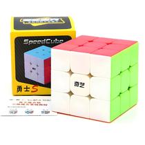 Cubo Mágico Infantil 3x3 QiYi Speedcube Warrior S Profissional Sem Adesivos Quebra-Cabeça De