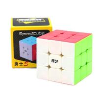 Cubo Mágico Infantil 3x3 QiYi Speedcube Warrior S Profissional Sem Adesivos Quebra-Cabeça De