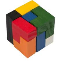 Cubo Mágico Jogo em madeira desafio e raciocínio lógico