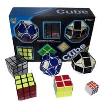 Cubo Mágico Kit com 6 Cubos Variados Jogo Desafio de Raciocínio