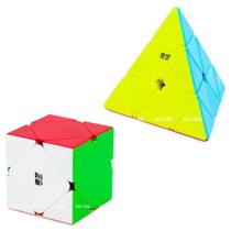 Cubo Mágico Pyraminx + Skewb Qiyi Stickerless (2 cubos)