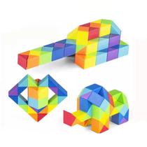 Cubo Mágico Snake Dobrável Quebra Cabeça Colors Educacional