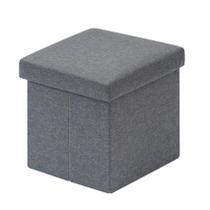 Cubo otomano de armazenamento B FSOBEIIALEO Linho cinza 30x30x30cm Cubo otomano de armazenamento B FSOBEIIALEO Linho cinza 30x30x30cm