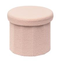 Cubo otomano de armazenamento B FSOBEIIALEO Pele sintética rosa redondo