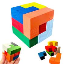 Cubo Para Montar Educativo Cubo Encaixe Quebra Cabeça 3D Brinquedo Educativo Pedagogico
