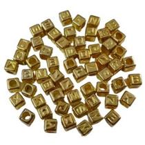 Cubo Quadrado c/furo alfabeto Dourado 500gr MM BIJU