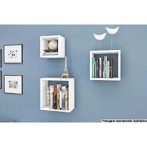 Cubo Quarto Solteiro Nicho Triplo AM 3078 Branco - Movelbento Cubo Quarto Solteiro Nicho Triplo AM 3078 Branco - Movelbento