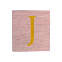 Cubo Rosa Bebê Letra Amarela Festa Chá de Bebê Decoração 8x8x8 Cm Mdf Madeira
