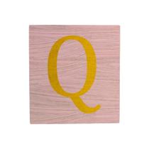 Cubo Rosa Bebê Letra Amarela Festa Chá de Bebê Decoração 8x8x8 Cm Mdf Madeira