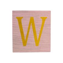 Cubo Rosa Bebê Letra Amarela Festa Chá de Bebê Decoração 8x8x8 Cm Mdf Madeira