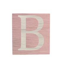 Cubo Rosa Bebê Letra Branca Festa Chá de Bebê Decoração 8x8x8 Cm Mdf Madeira