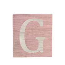 Cubo Rosa Bebê Letra Branca Festa Chá de Bebê Decoração 8x8x8 Cm Mdf Madeira
