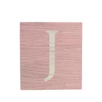 Cubo Rosa Bebê Letra Branca Festa Chá de Bebê Decoração 8x8x8 Cm Mdf Madeira
