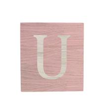 Cubo Rosa Bebê Letra Branca Festa Chá de Bebê Decoração 8x8x8 Cm Mdf Madeira